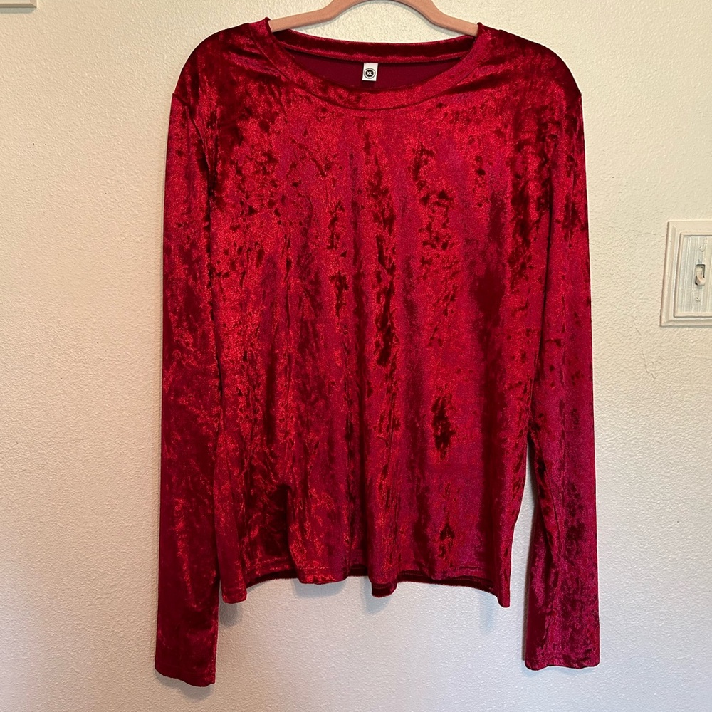 Red Velvet/Crush Long Sleeve Blouse